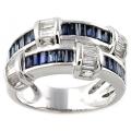 14k White Gold Sapphire and 3/4ct TDW Diamond Size 7 Ring (H-I, I1)