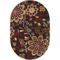 Hand-tufted Whimsy Chocolate Wool Rug (8' x 10' Oval)