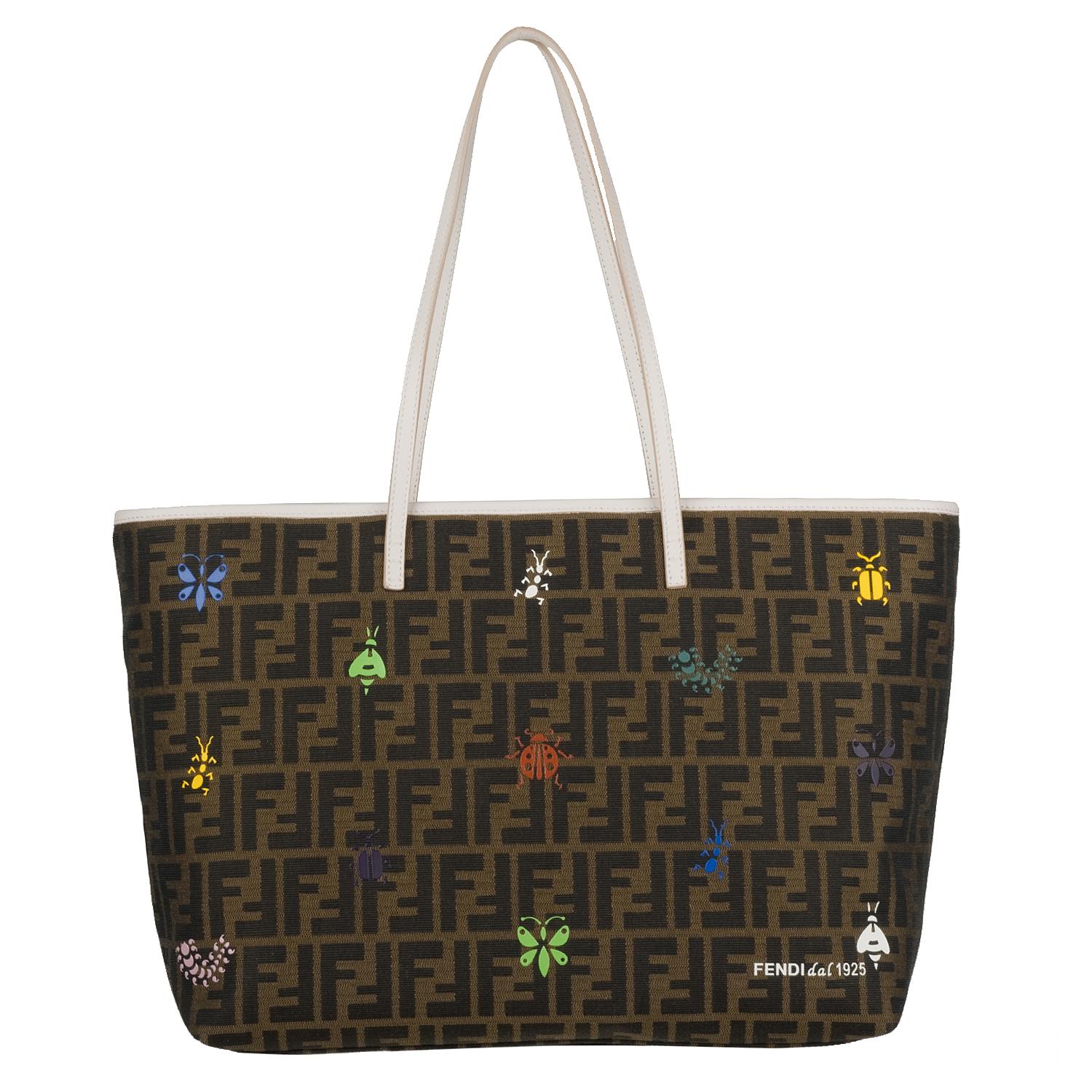 Fendi Brown Zucca Insect Canvas Tote Bag