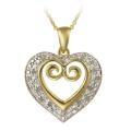 18k Gold over Silver 1/8ct TDW Diamond Heart Necklace (I-J, I2-I3)