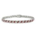 Rose Gold over Silver Champagne Diamond Tennis Bracelet