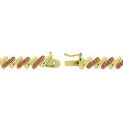 18k Two-tone Gold over Silver Champagne Diamond San Marco Bracelet