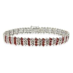 Rose Gold over Silver Champagne Diamond Tennis Bracelet