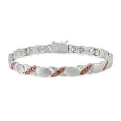 Rose Gold over Silver Champagne Diamond 'X' and 'O' Bracelet