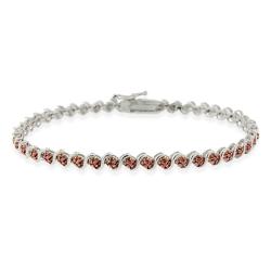 Rose Gold over Silver Champagne Diamond 'S' Tennis Bracelet
