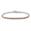 Rose Gold over Silver Champagne Diamond 'S' Tennis Bracelet