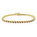 18k Two-tone Gold over Silver Champagne Diamond 'S' Tennis Bracelet