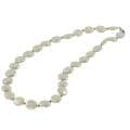 Sterling Silver White Freshwater Coin Pearl Necklace (12-13 mm)