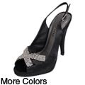 Glaze by Journee Co Women's 'Portia' Rhinestone Accent Peep Toe Heels