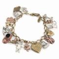 Sweet Romance Tri-tone Mother Charm Bracelet