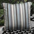 Clara Outdoor Carnegie Celeste Blue Stripe Throw Pillows Made with Sunbrella (Set of 2)