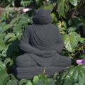 Volcanic Ash Black Meditating Frog Statue (Indonesia)
