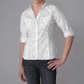 Derek Heart Junior's Cotton Woven Ditzy Print Buttoned Blouse