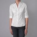 Derek Heart Junior's Cotton Woven Ditzy Print Buttoned Blouse