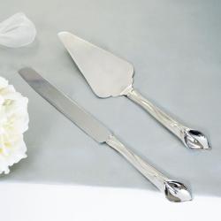 Cathy's Concepts Lily Champagne Flutes and Cake Server Set