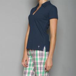 Golftini Women's Navy Blue Zipper Neck Golf Shirt