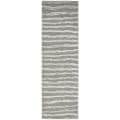 Handmade Soho Stripes Grey New Zealand Wool Runner (2'6 x 8')