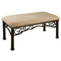Lee Ann Bronze Iron Metal Linen Cushioned Bench