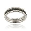 Sterling Silver Black 2/5ct TDW Diamond Stackable Ring Set