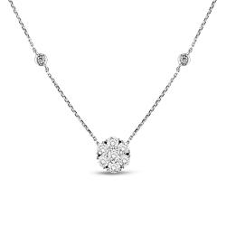 14k White Gold 1 1/2ct TDW Diamond Necklace (G-H, SI1)
