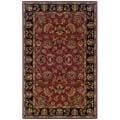 Hand-tufted Red and Black Wool Area Rug (5' x 8')
