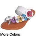 Journee Collection Women's 'Midnight-94' Floral Accent T-strap Sandals