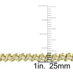 14k Yellow Gold 1 2/5ct TDW Diamond Tennis Bracelet (G-H, I1)