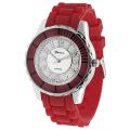 Geneva Platinum Women's Mother of Pearl Silicone Strap Watch