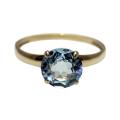 10k Yellow Gold Blue Topaz Solitaire Ring