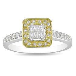 10k Two-tone Gold 1/3ct TDW Diamond Ring (G-H, I1-I2)