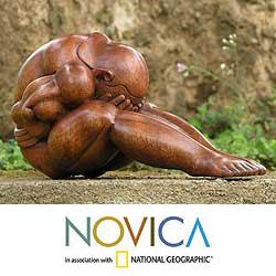 Wood 'Abstract Yoga' Sculpture (Indonesia)