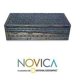 Ebony 'Lotus Bloom' Jewelry Box  (Indonesia)