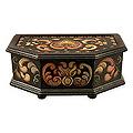 Reverse-painted Glass 'Colonial Heart' Jewelry Box (Peru)