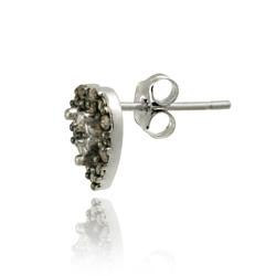 Sterling Silver 1/8ct TDW Brown Diamond Heart Earrings