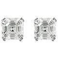 Sterling Silver Asscher-cut Cubic Zirconia 6-mm Stud Earrings