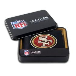 San Francisco 49er's Men's Black Leather Bi-fold Wallet