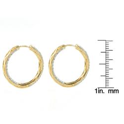 14K Yellow Gold 1ct TDW Diamond Hoop Earrings (H-I, I2)