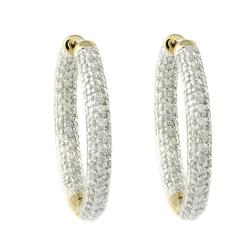 14K Yellow Gold 1ct TDW Diamond Hoop Earrings (H-I, I2)
