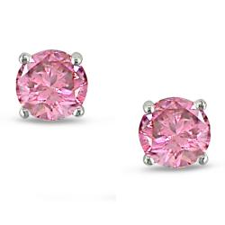 Miadora 14k White Gold 1/2ct TDW Pink Diamond Stud Earrings
