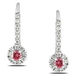 14k White Gold 1/2ct TDW Pink and White Diamond Dangle Earrings (G-H, I1-I2)