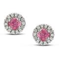 Miadora 14k White Gold 3/4ct TDW Pink and White Diamond Earrings (G-H, I1)
