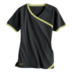 IguanaMed Women's Cross Over Carbon Black Top