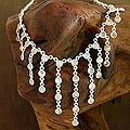 Sterling Silver 'Radiance' Moonstone Waterfall Necklace (India)