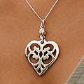 Sterling Silver 'Angel Heart' Long Necklace (Mexico)