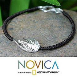 Silver 'Dancing Leaf' Floral Bracelet (Thailand)
