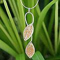 Goldplated 'Forest Filigree' Natural Leaf Necklace (Thailand)