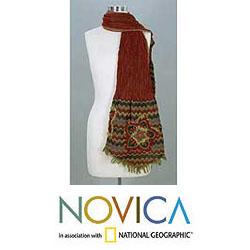 Wool 'Red Romance' Scarf (India)