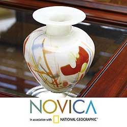 Handcrafted Blown Glass 'Precious' Vase (Guatemala)
