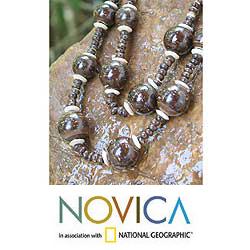 Coconut Shell 'Forest Fiesta' Beaded Necklace (Thailand)