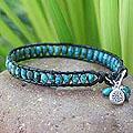Leather and Turquoise 'Bold Blue' Bracelet (Thailand)